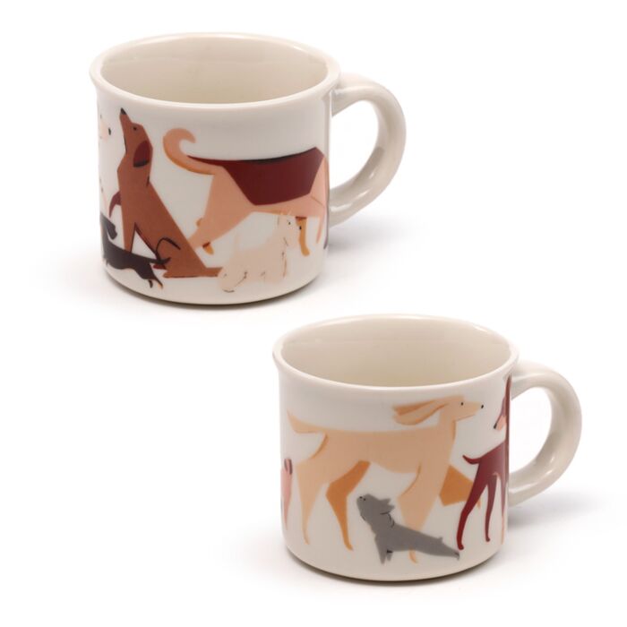 Barks Dog Set of 2 Porcelain Espresso Cups