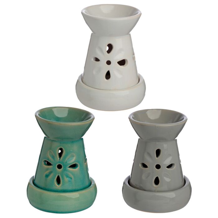 Eden Ceramic Oil & Wax Melt Burner with Flower Cut-out