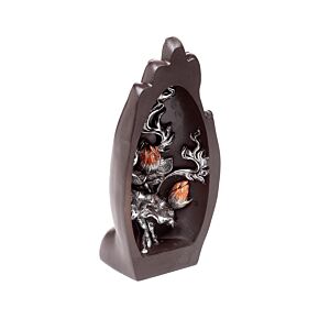 Silver & Black Hand Shaped Carved Lotus Silver & Black Hand Shaped Carved Lotus