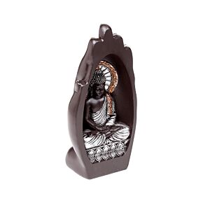 Silver & Black Hand Shaped Carved Buddha Silver & Black Hand Shaped Carved Buddha