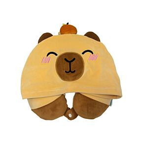 Hoodeazzz Duke the Capybara Plush Memory Foam Travel Pillow & Hood Hoodeazzz Duke the Capybara Plush Memory Foam Travel Pillow & Hood