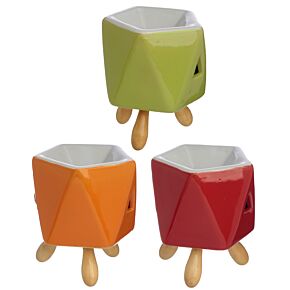 Eden Abstract Bold Colours Ceramic Oil Burner with Feet Eden Abstract Bold Colours Ceramic Oil Burner with Feet