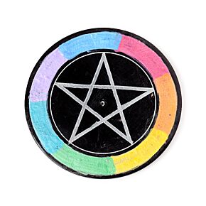 Soapstone Chakra Pentacle Star Incense Burner Dish Soapstone Chakra Pentacle Star Incense Burner Dish