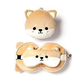 Relaxeazzz Shiba Inu Dog Plush Travel Pillow & Eye Mask Relaxeazzz Shiba Inu Dog Plush Travel Pillow & Eye Mask