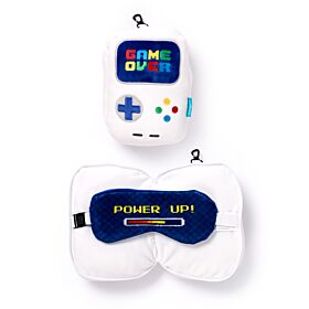 Relaxeazzz Game Over Shaped Plush Travel Pillow & Eye Mask