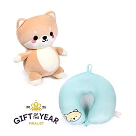 Swapseazzz Adoramals Shuggs the Shiba Inu 2-in-1 Plush Travel Pillow & Toy