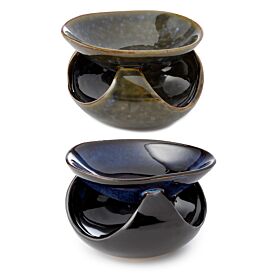 Abstract Dark Mottled Ceramic Oil Burner