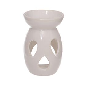 Eden White Simple Tear Drop Cut-Out Ceramic Oil & Wax Melt Burner