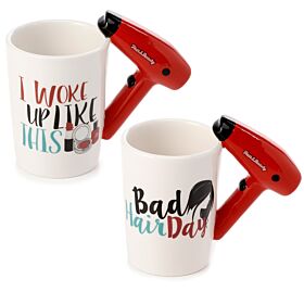 Hair Drier with Slogan Ceramic Shaped Handle Mug Hair Drier with Slogan Ceramic Shaped Handle Mug