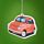 Orange Retro Red Fiat 500 Air Freshener