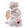 White Cherub Sitting with Red Heart Gem