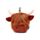 Relaxeazzz Highland Coo Cow Plush Furry Fringe Travel Pillow & Eye Mask