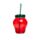 Foodiemals Strawberry Shaped Mason Jar with Straw & Lid