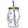 Glass Skull Drinking Jar with Metal Lid & Stripy Straw