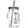 Glass Skull Drinking Jar with Metal Lid & Stripy Straw