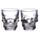 Set of 2 Skulls and Roses Glass Skull Shot Glasses (60ml)