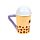 Boba the Bubble Tea Foodiemals Ceramic Lidded Mug