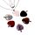 Gemstone Heart Shaped Pendant Necklace with 6 Interchangeable Stones