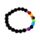 Chakra Lava Rock Round Bead & Gemstone Beaded Bracelet