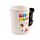 Game Over with Pixel Decal Ceramic Shaped Handle Mug