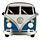 Collectable Volkswagen VW T1 Camper Bus Blue Enamel Pin Badge
