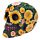 Day of the Dead Skull Head with Daisy Floral Motif