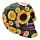 Day of the Dead Skull Head with Daisy Floral Motif