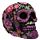 Metallic Day of the Dead Daisy & Flower Skull Decoration