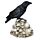 Crow Standing on Pile of Skulls Ornament