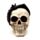 Gruesome Skull Head with Bat Decoration