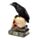 Crow Perched on Skull & Books