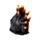 Black Screaming Skull with Candles & Melted Wax