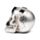 Silver Skull with Black Spiders & Webs