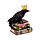 Crow wearing Crown Standing on Books Ornament