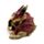 Gruesome Skull Head with Red Dragon Decoration