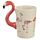 Flamingo Pinks with Flaming Decal Ceramic Shaped Handle Mug