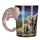 Elephant Savannah Decal Ceramic Shaped Handle Mug