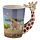 Giraffe Savannah Decal Ceramic Shaped Handle Mug