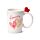 Amore Hearts Ceramic Shaped Handle Mug