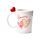Amore Hearts Ceramic Shaped Handle Mug
