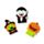 Witch, Vampire & Pumpkin 3 Piece Shaped Eraser Set