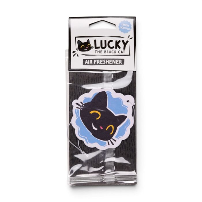 Lemon Lucky the Black Cat Face Air Freshener