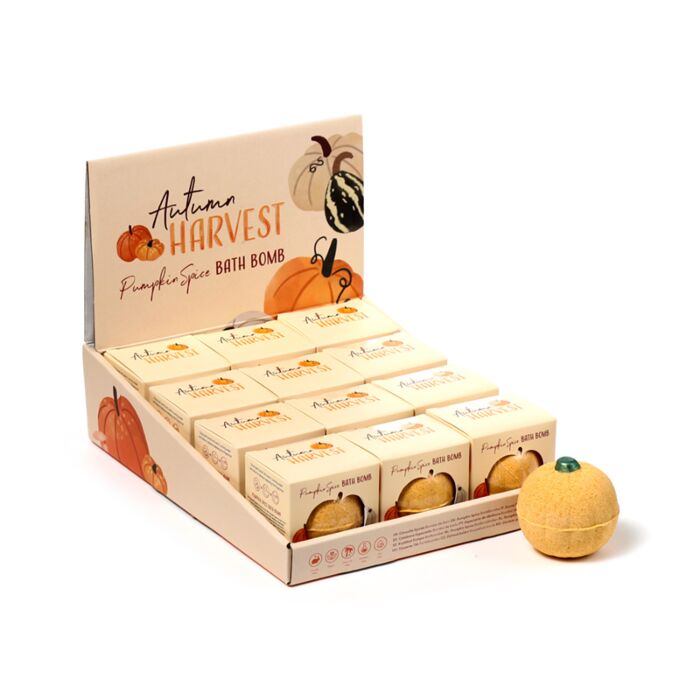 Autumn Harvest Pumpkin Shaped Bath Bomb in Gift Box