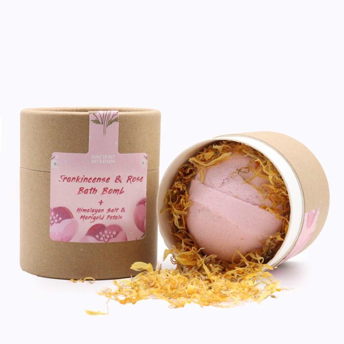 Frankincense & Rose Himalayan Salt Botanicals Bath Bomb Gift Set