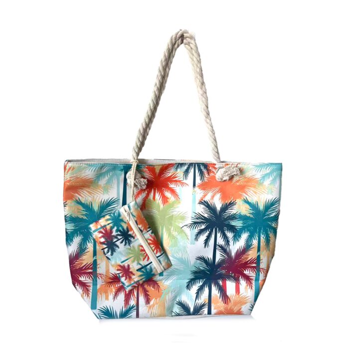 Multi Coloured Palm Trees Beach Bag