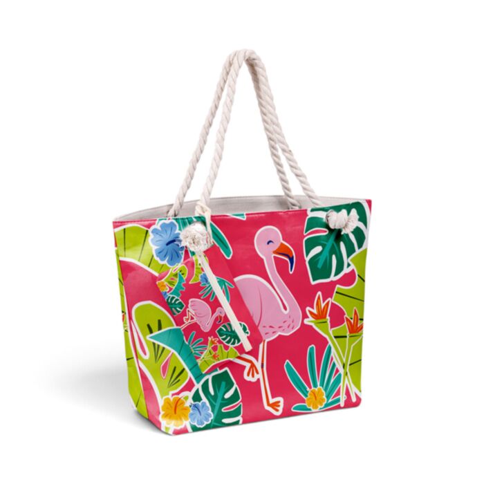 Summertime Flamingo Beach Bag & Mini Zip Up Pouch