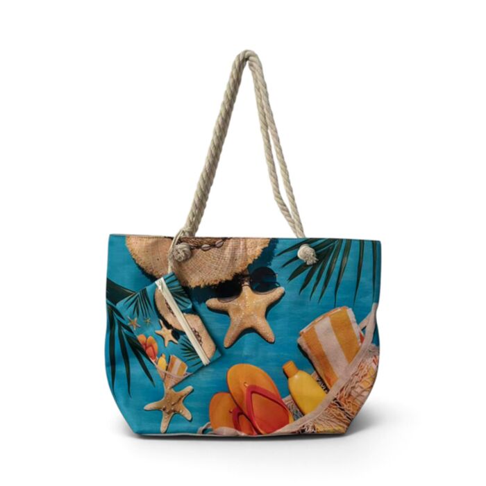 Summertime Poolside Beach Bag & Mini Zip Up Pouch
