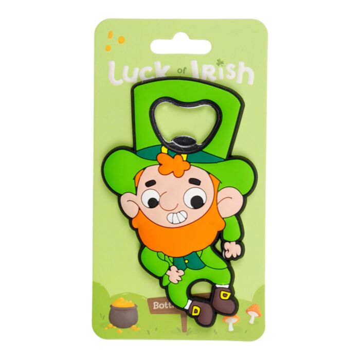 Luck of the Irish Leprechaun PVC Bottle Opener