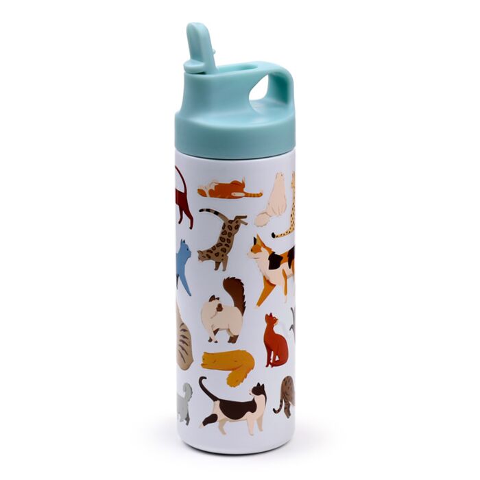 Feline Fine Cats (New) Hot & Cold Flip Top Drinks Bottle 500ml