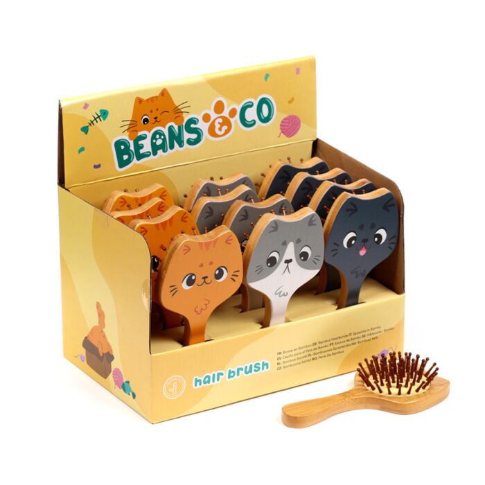 Beans & Co Cats Bamboo Hair Brush